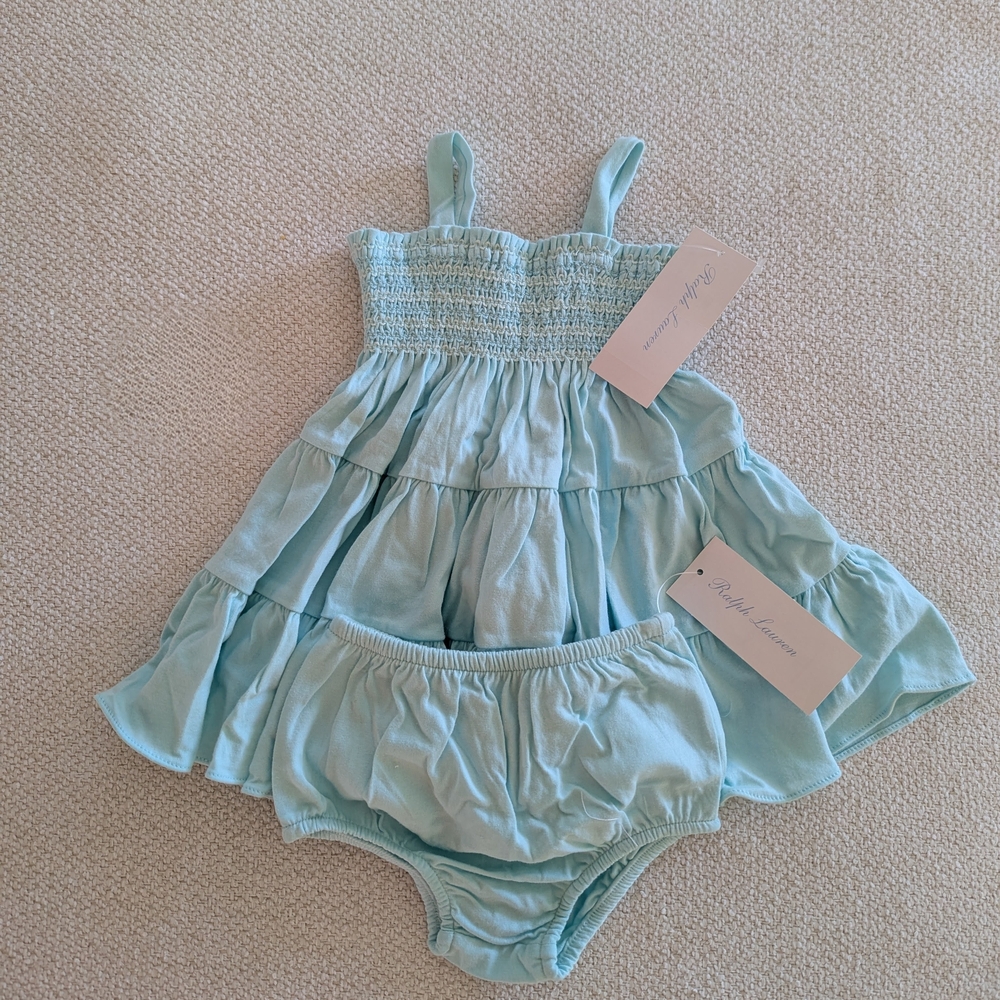 Ralph Lauren Baby Blue Dress Set